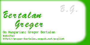 bertalan greger business card